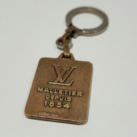 Rare Vintage x Louis Vuitton Malletier Depuis 1854 Gold Brass Key Ring - Picture 3 of 5